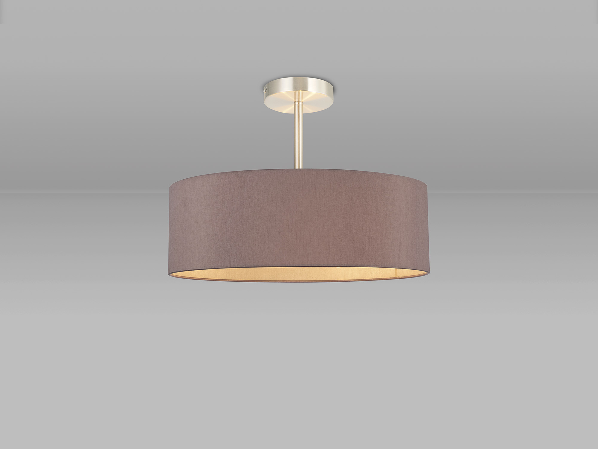 Baymont 45cm Semi Flush 5 Light Satin Nickel, Taupe DK0754  Deco Baymont